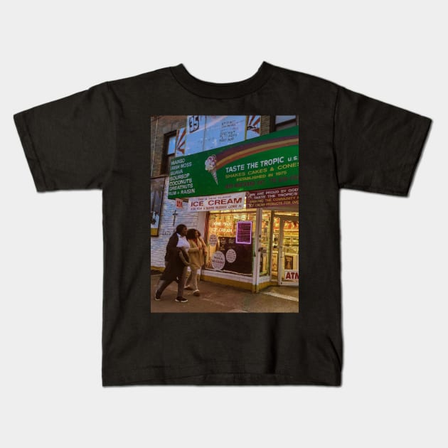 Ice Cream, Flatbush, Brooklyn, NYC Kids T-Shirt by eleonoraingrid